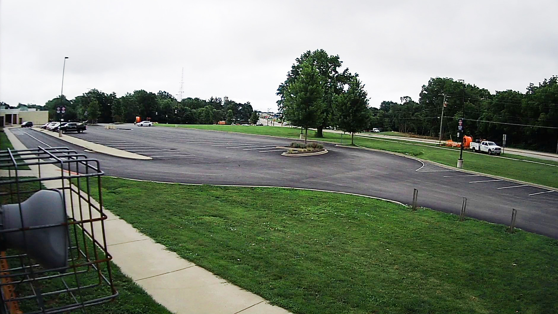 Parking lot and sidewalk shown after cameras were upgraded to HD