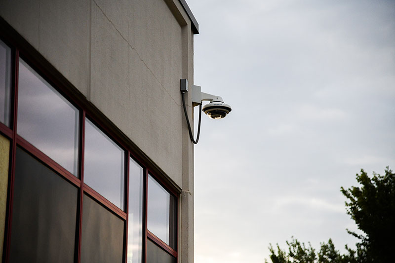 Security surveillance cameras at Pekin High School